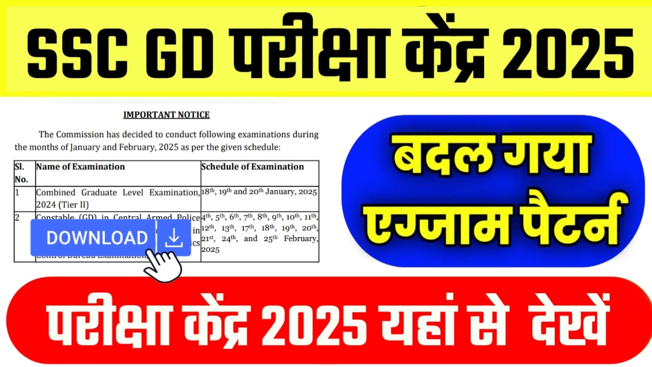 SSC GD Exam Centre List 2025, SSC GD Pariksha Pattern 2025, एसएससी जीडी एक्जाम सेंटर का लिस्ट कैसे देखें, एसएससी जीडी का एडमिट कार्ड कब आएगा